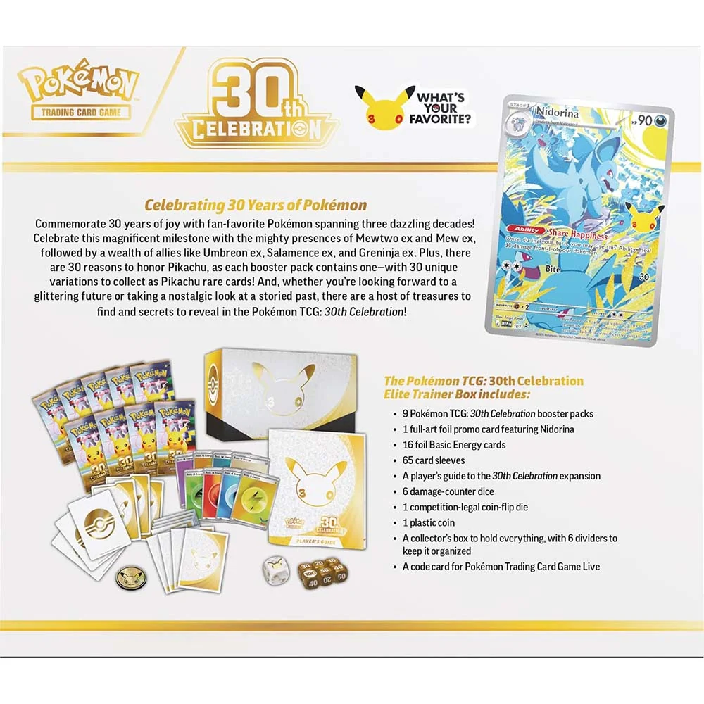 Pokémon TCG: 30th Celebration Elite Trainer Box (Español) — imagen 3 de 4