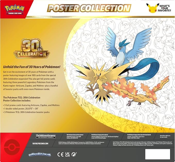 Articuno/Zapdos/Moltres - Poster Collection - Pokemon TCG 30th Anniversary — imagen 3 de 3